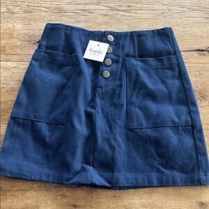 Francesca's Collections Navy Button Down Skirt NWT